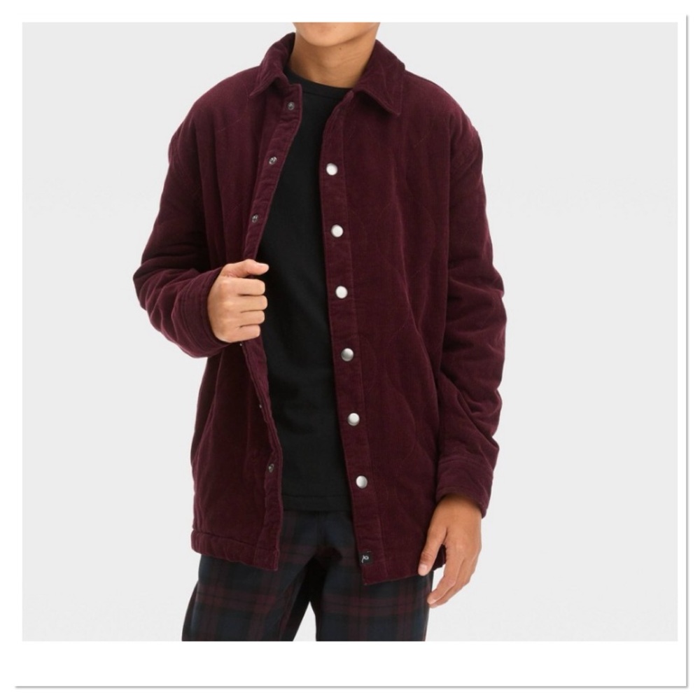 Boy’s Quilted Corduory Jacket Maroon art class
